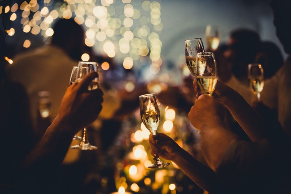 Skål med champagne