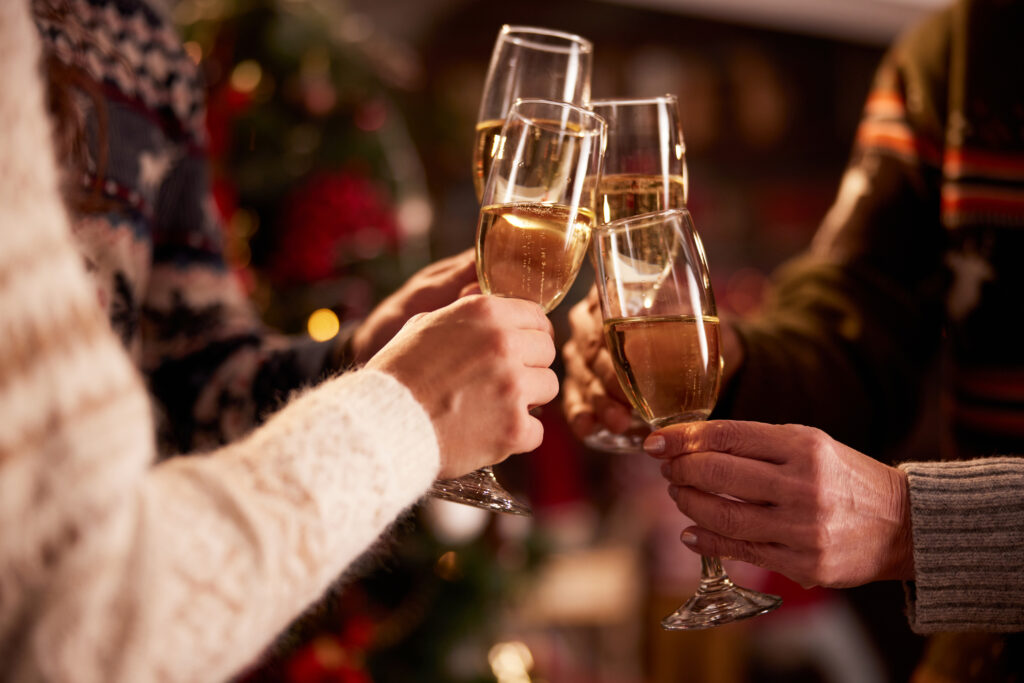 Skål med champagne